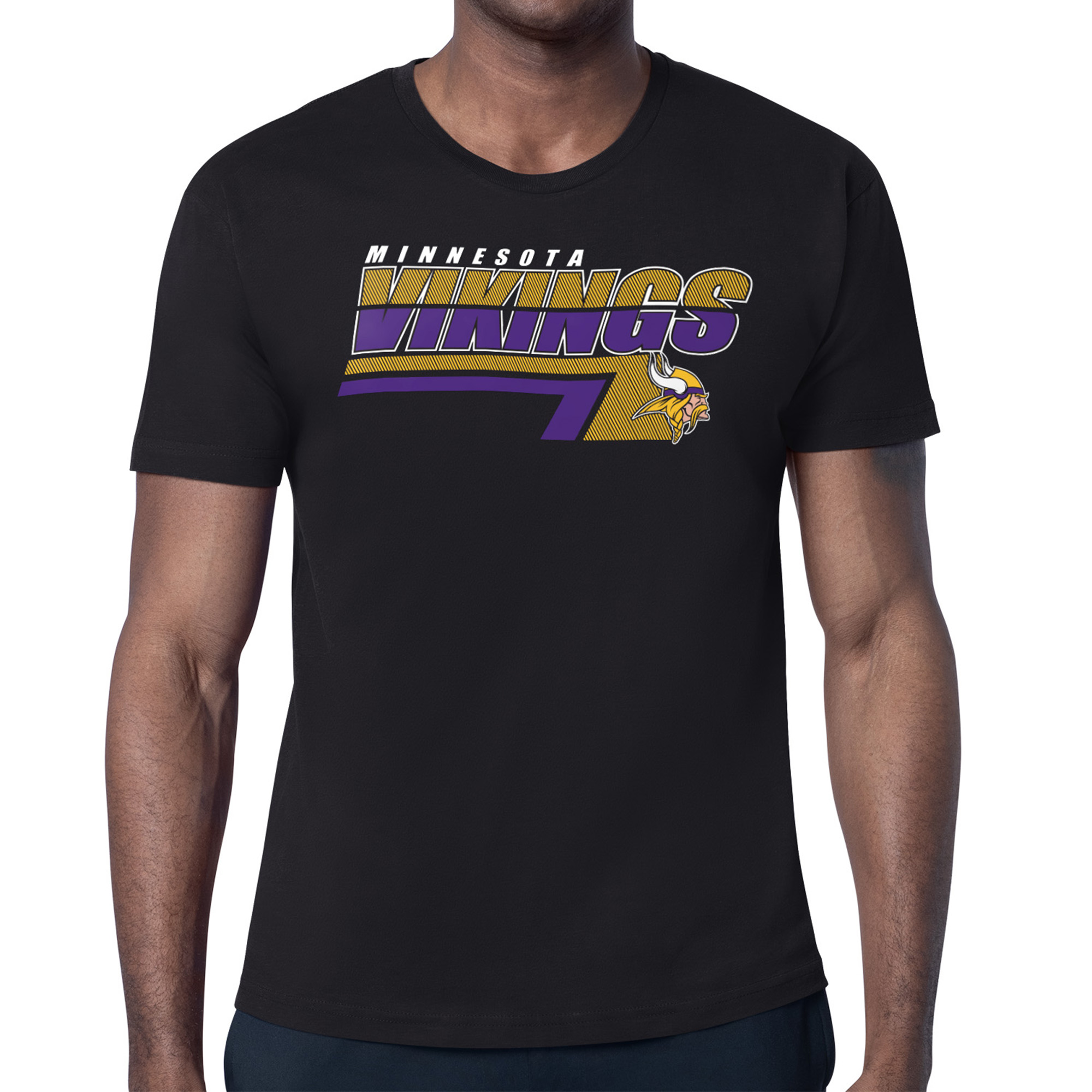 Men's Starter Black Minnesota Vikings Logo Push Graphic T-Shirt