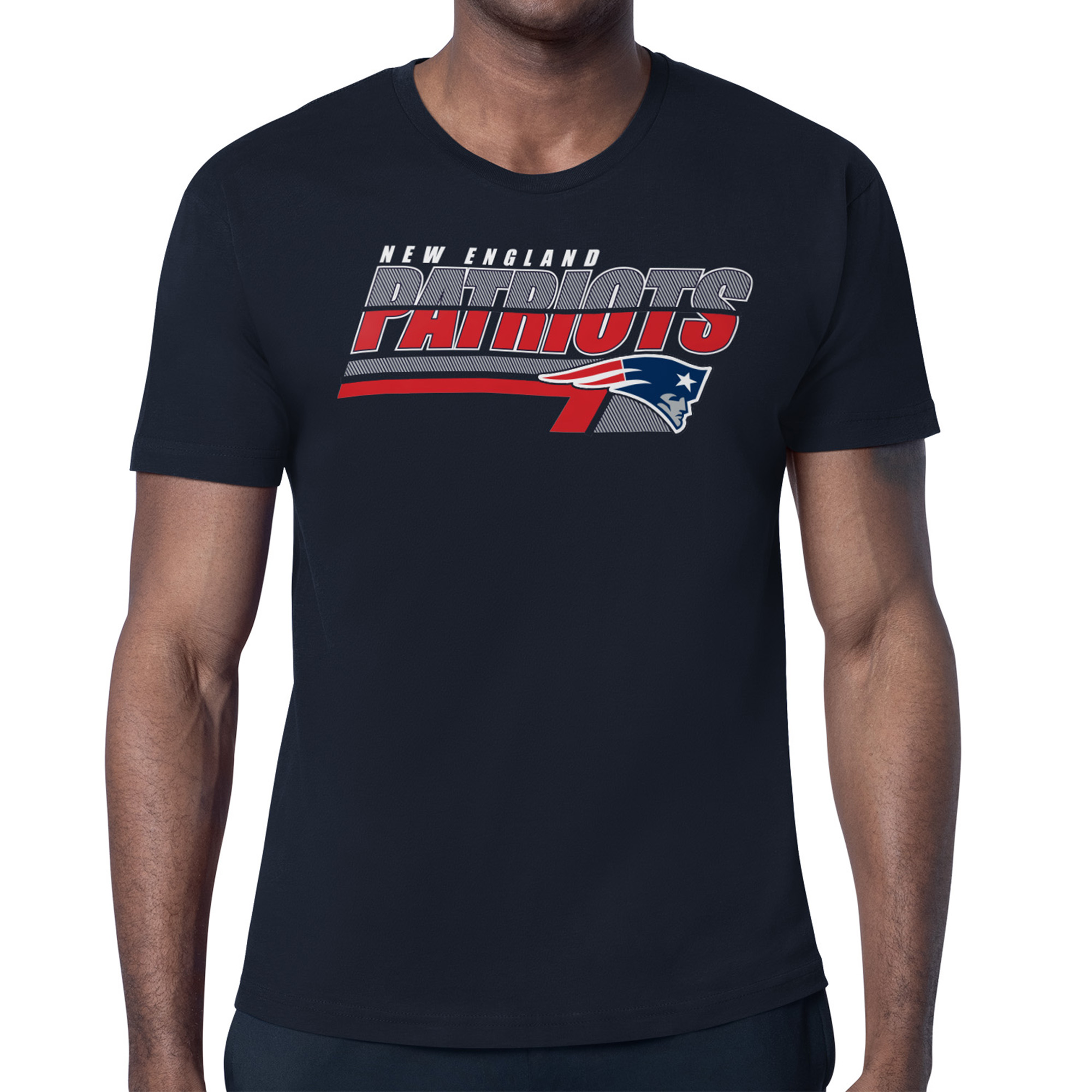 Men's Starter Navy New England Patriots Logo Push Graphic T-Shirt