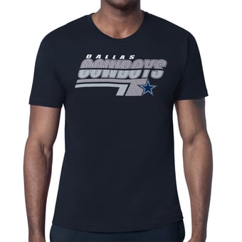 Men's Starter Navy Dallas Cowboys Logo Push Graphic T-Shirt