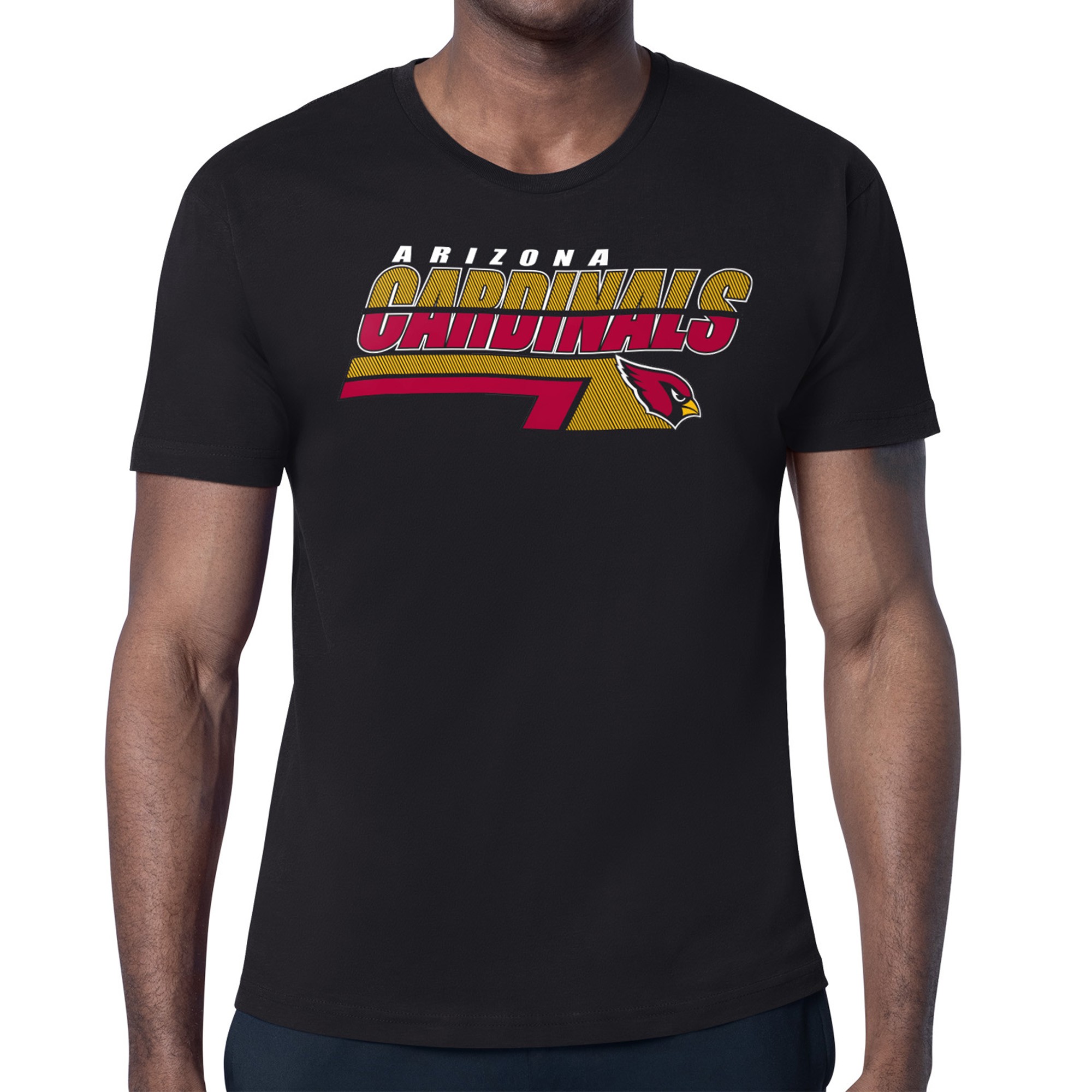 Men's Starter Black Arizona Cardinals Logo Push Graphic T-Shirt