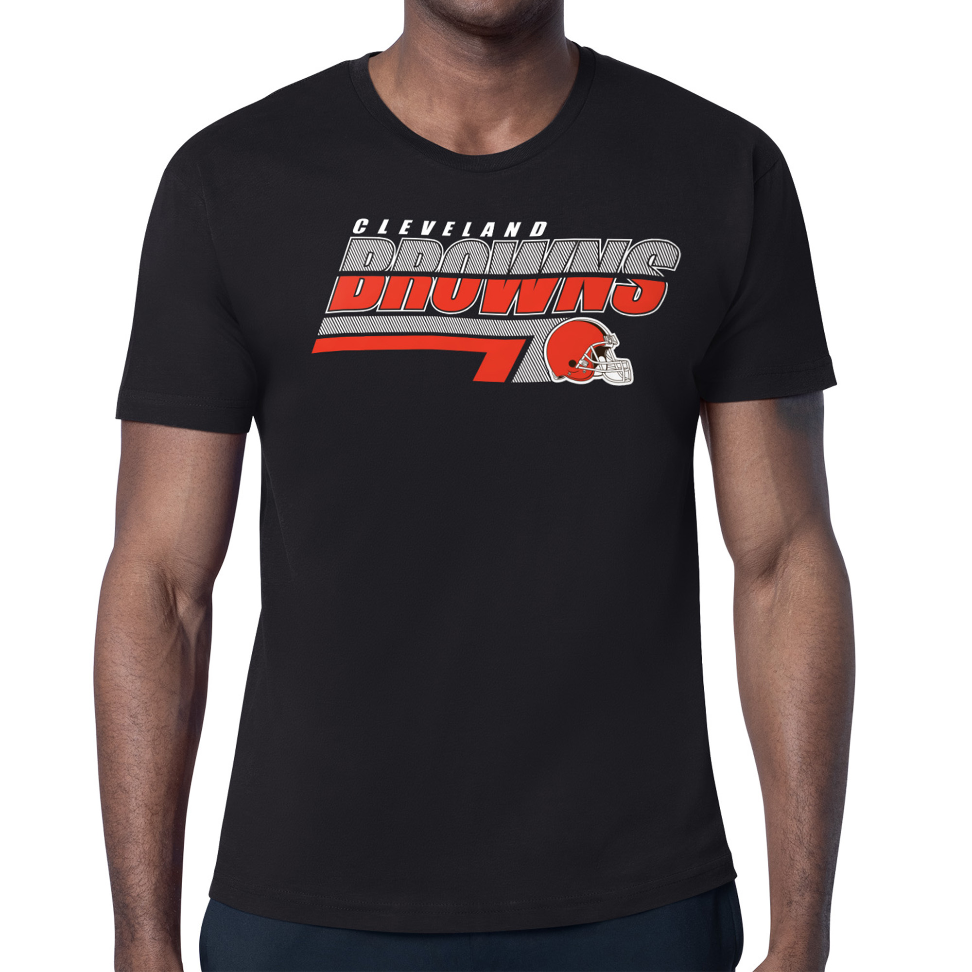 Men's Starter Black Cleveland Browns Logo Push Graphic T-Shirt
