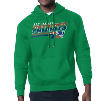 Men's Starter Kelly Green New England Patriots Logo Push Graphic Hoodie