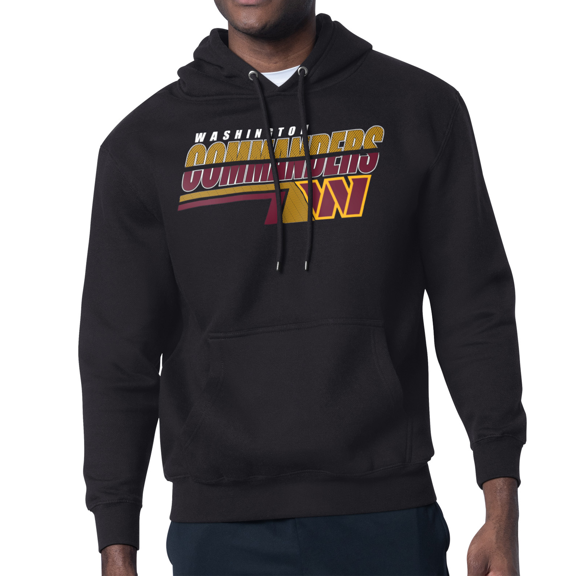 Men's Starter Black Washington Commanders Logo Push Graphic Hoodie