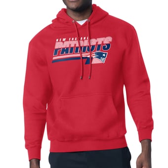 Men's Starter Red New England Patriots Logo Push Graphic Hoodie