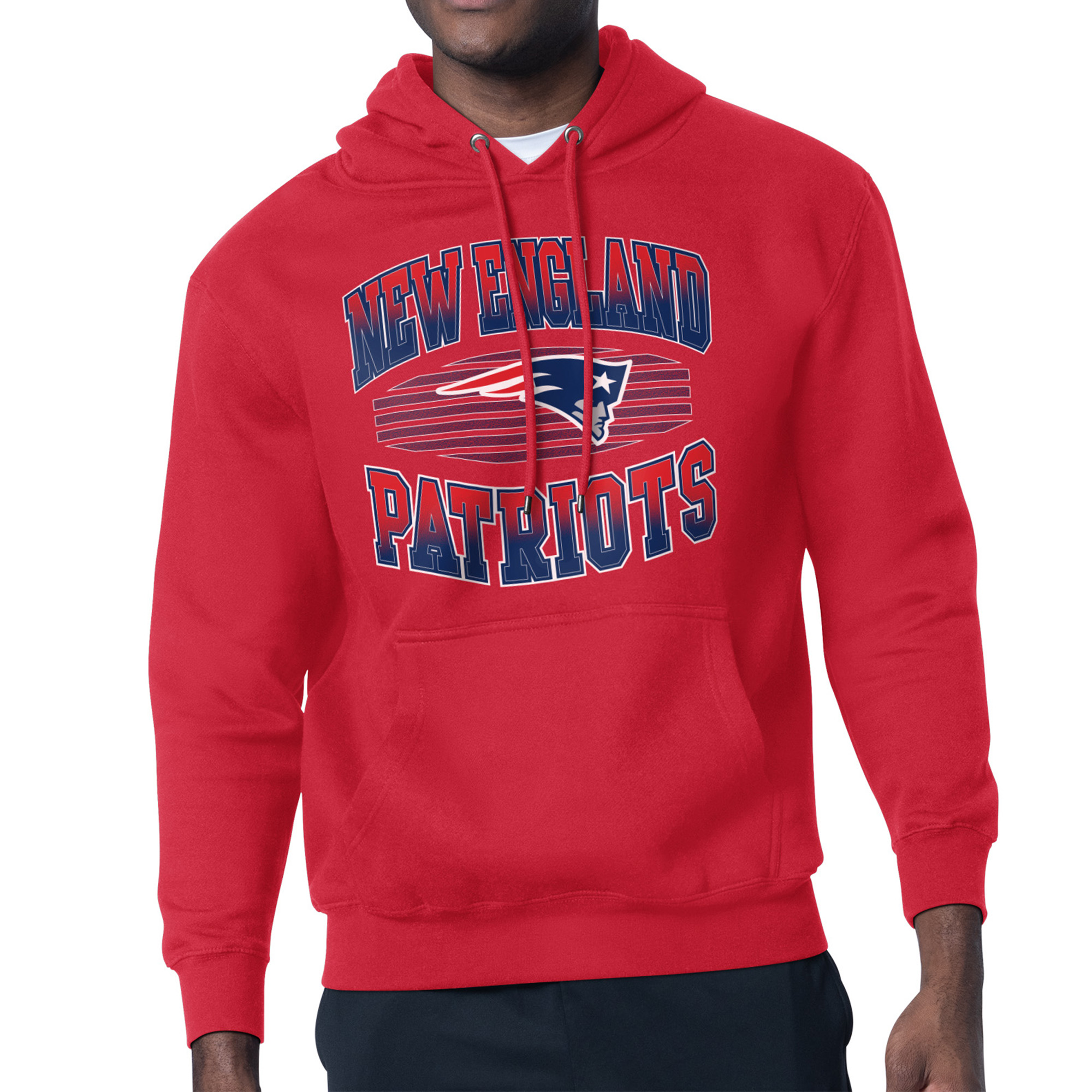 Men's Starter Red New England Patriots Team Grit Graphic Hoodie