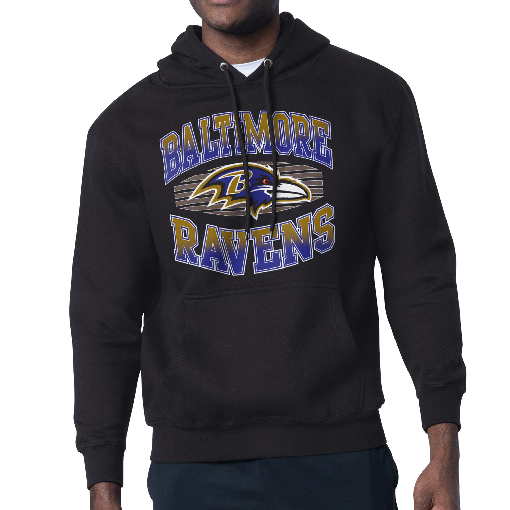 Men's Starter Black Baltimore Ravens Team Grit Graphic Hoodie