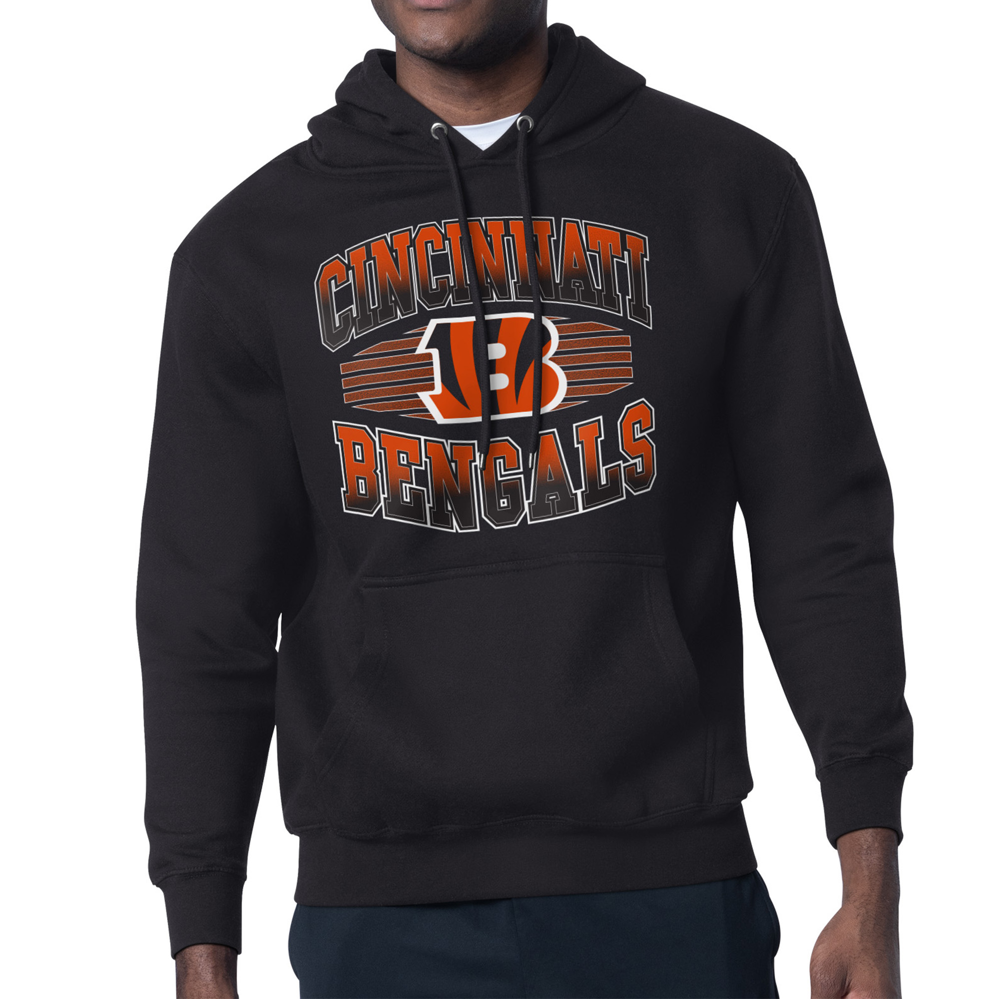 Men's Starter Black Cincinnati Bengals Team Grit Graphic Hoodie