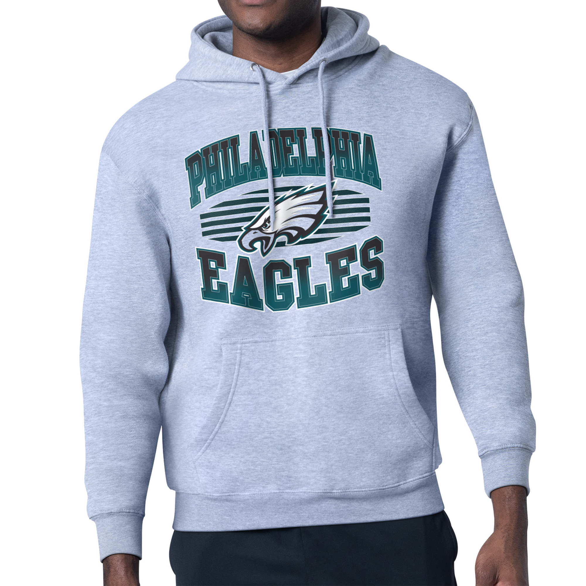 Men's Starter Heather Gray Philadelphia Eagles Team Grit Graphic Hoodie