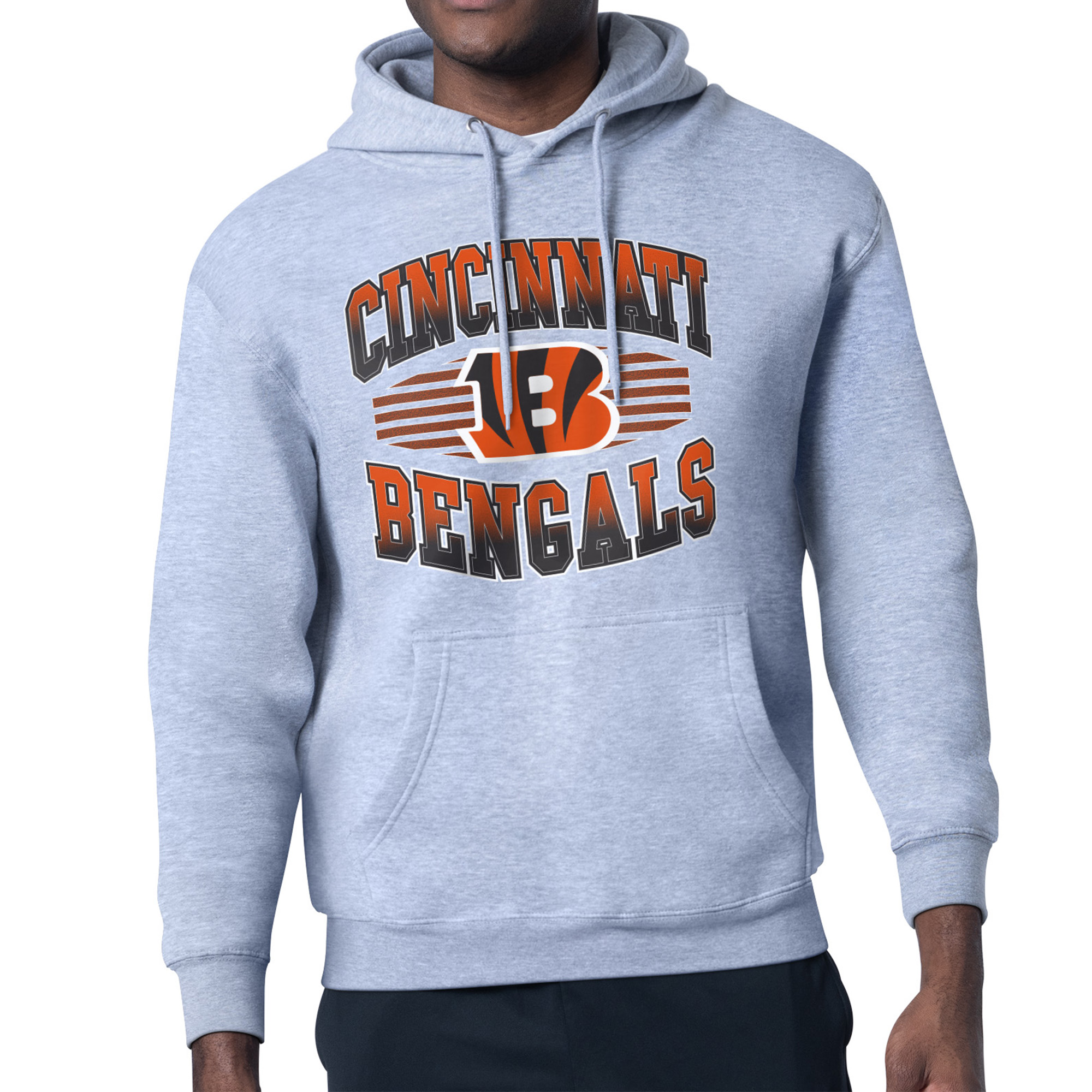 Men's Starter Heather Gray Cincinnati Bengals Team Grit Graphic Hoodie