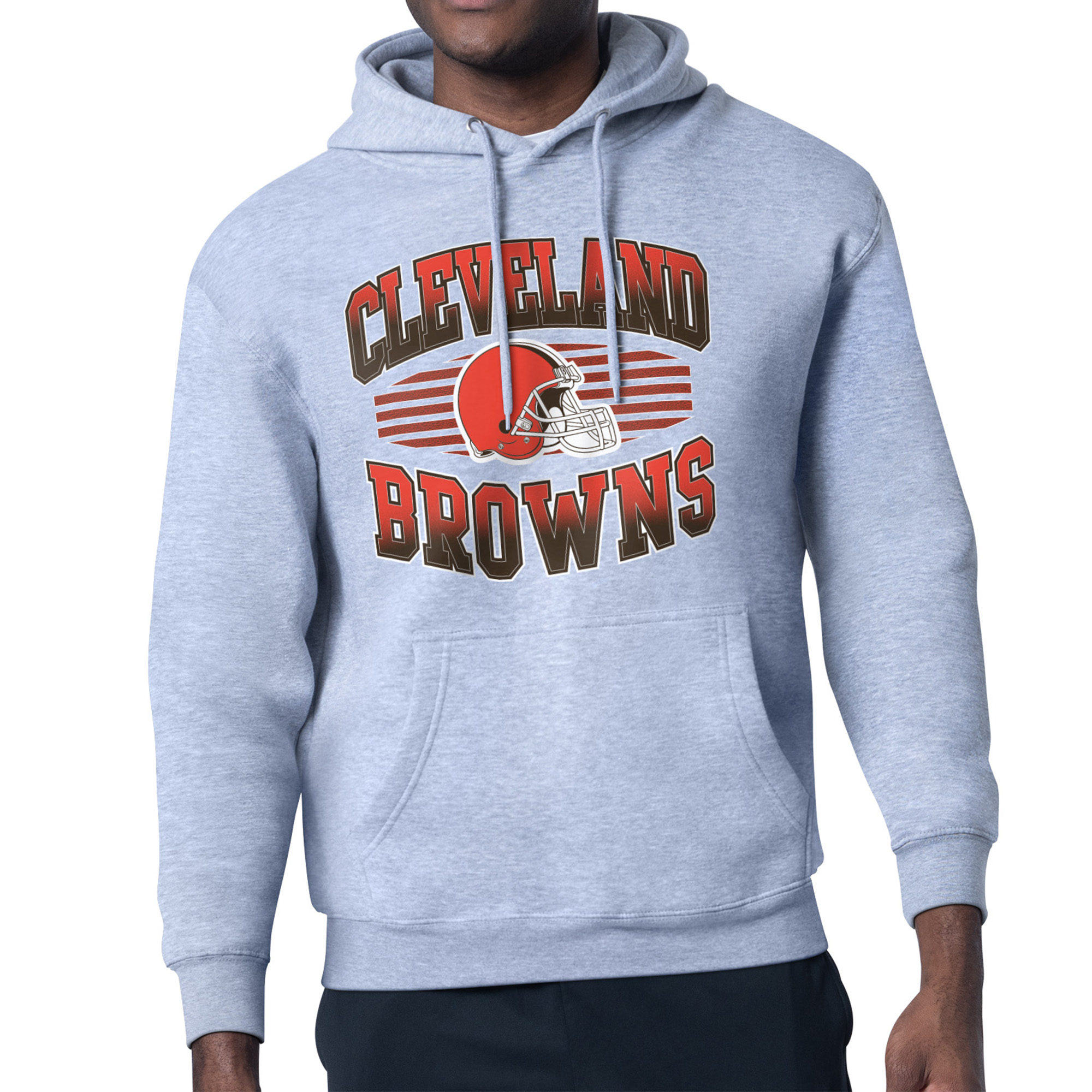 Men's Starter Heather Gray Cleveland Browns Team Grit Graphic Hoodie