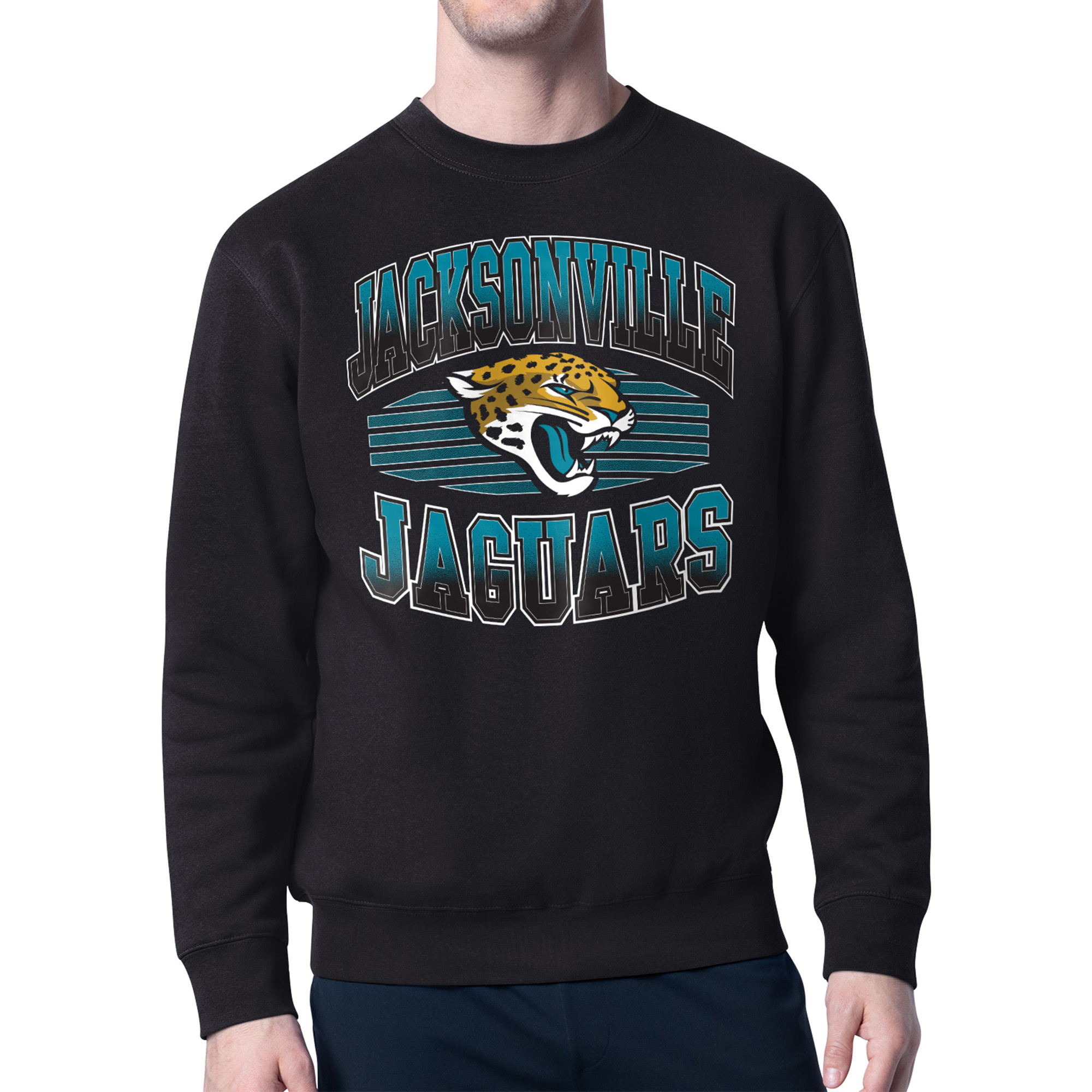 Men's Starter Black Jacksonville Jaguars Team Grit Graphic Fleece Pullover Sweatshirt