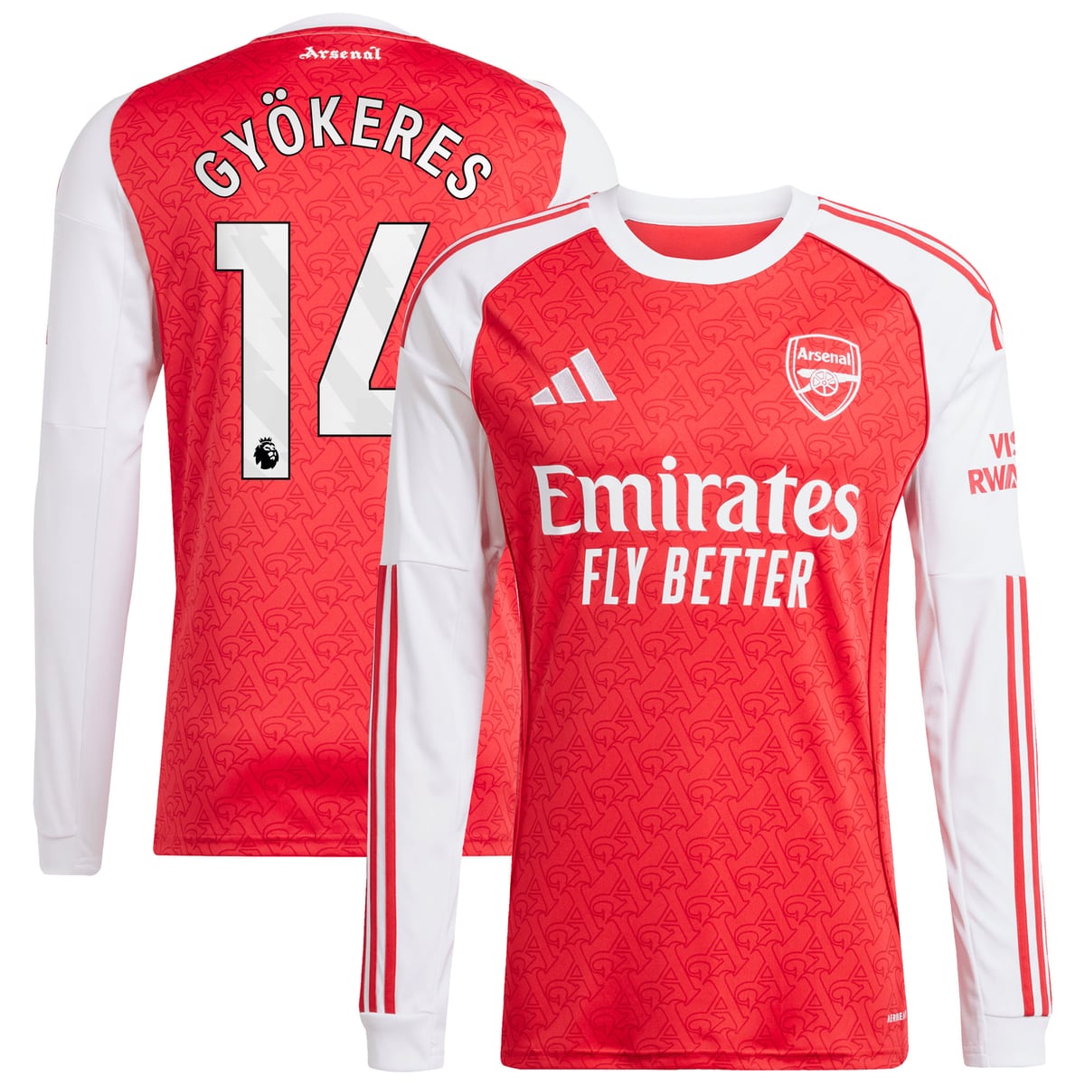 Maillot Domicile manches longues Arsenal adidas 2025-27 avec flocage Gyökeres 14