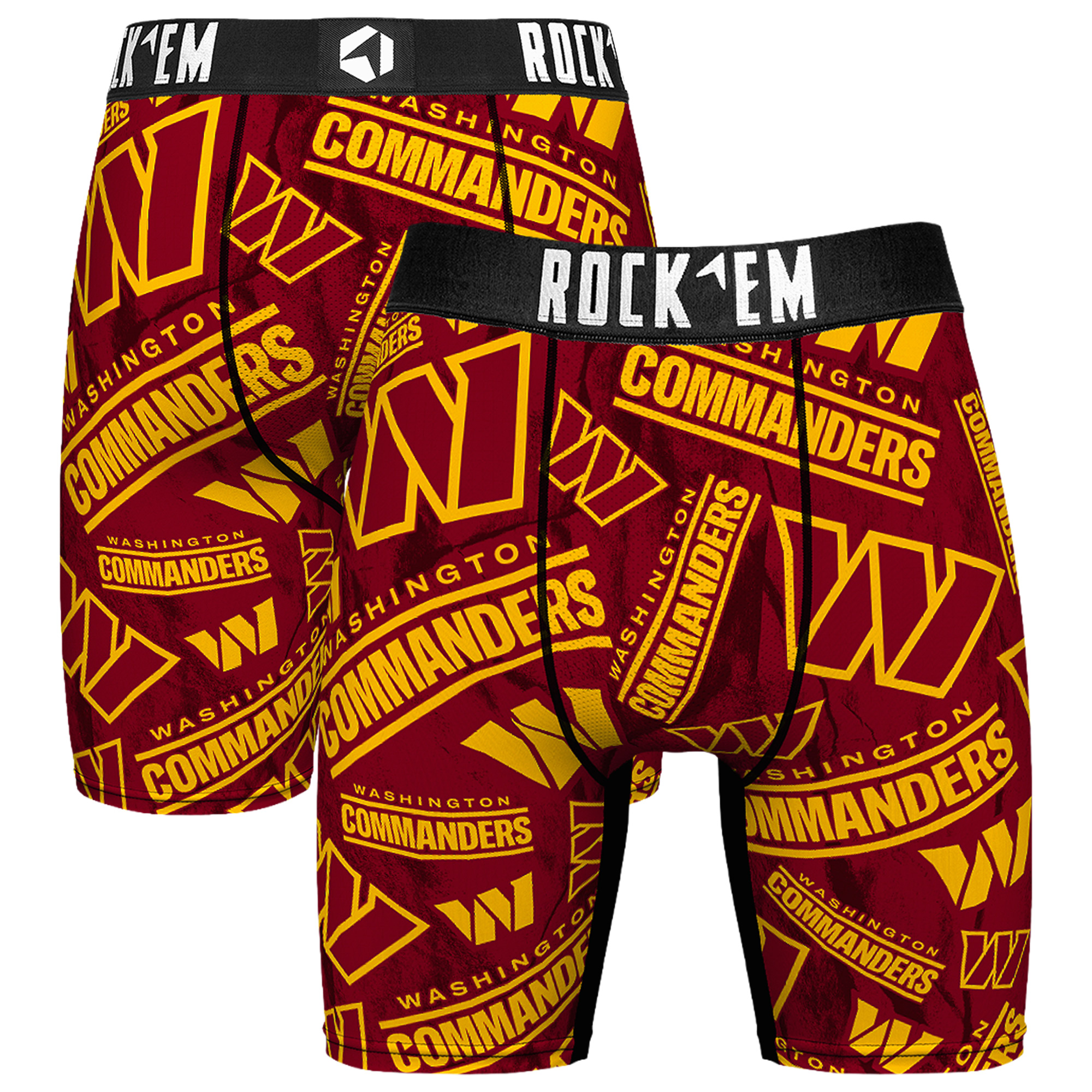 Men's Rock Em  Maroon Washington Commanders Logo Boxer Briefs