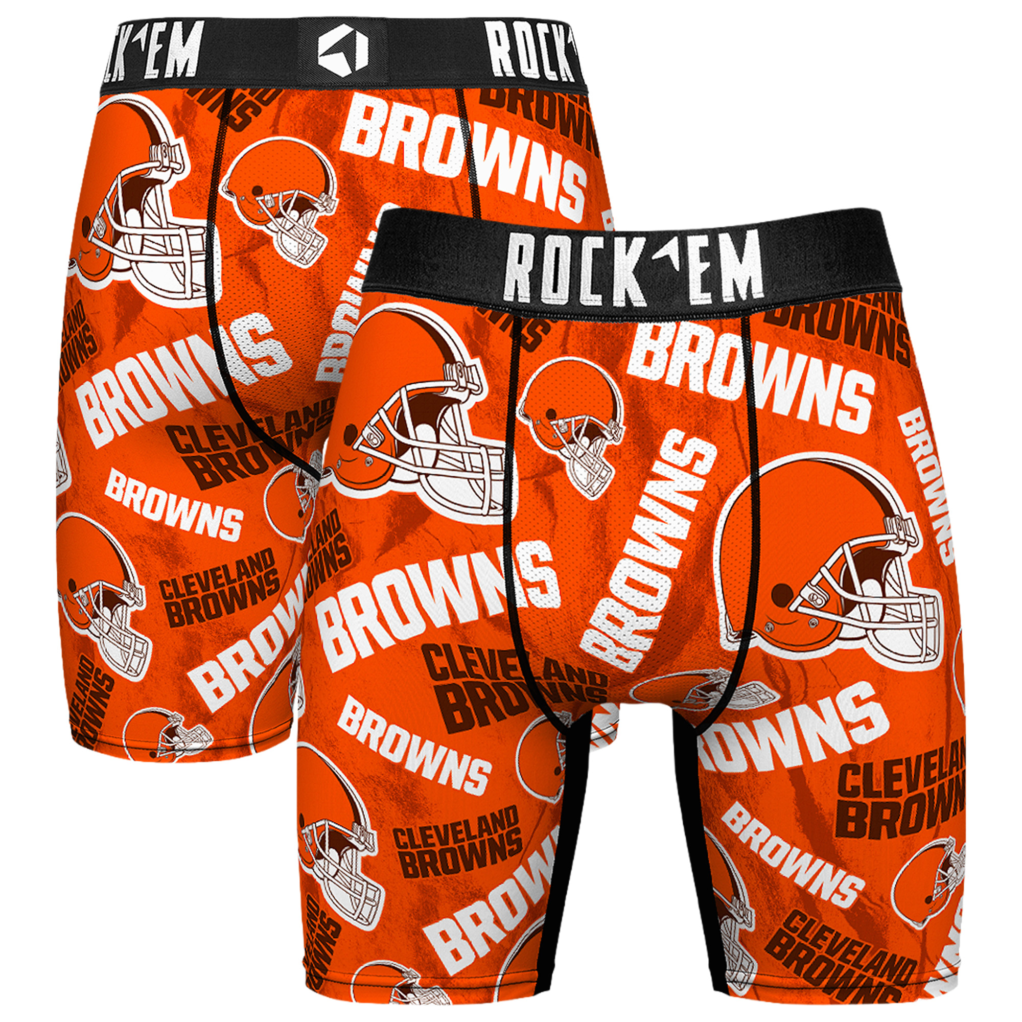 Men's Rock Em  Orange Cleveland Browns Logo Boxer Briefs