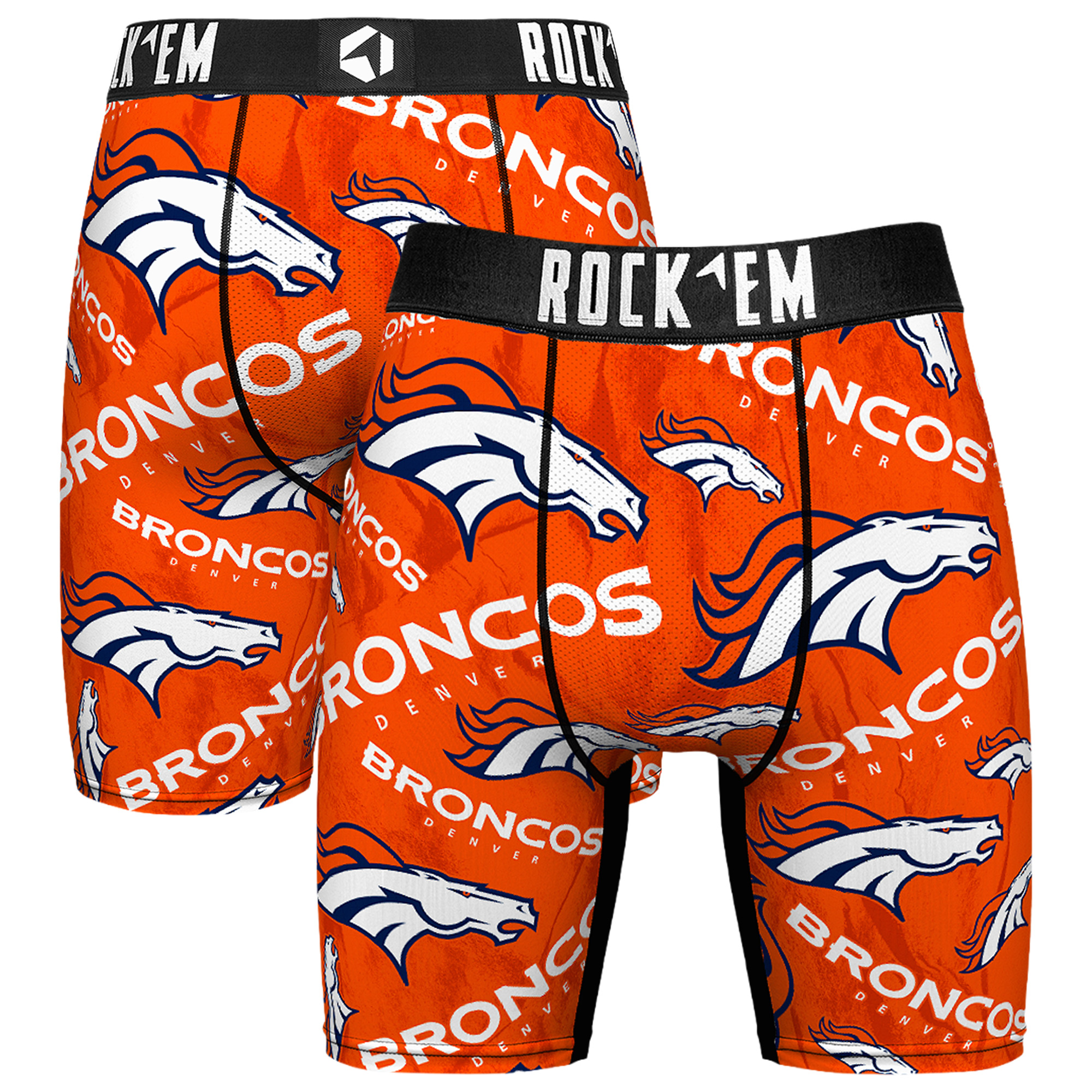 Men's Rock Em Orange Denver Broncos Logo Boxer Briefs