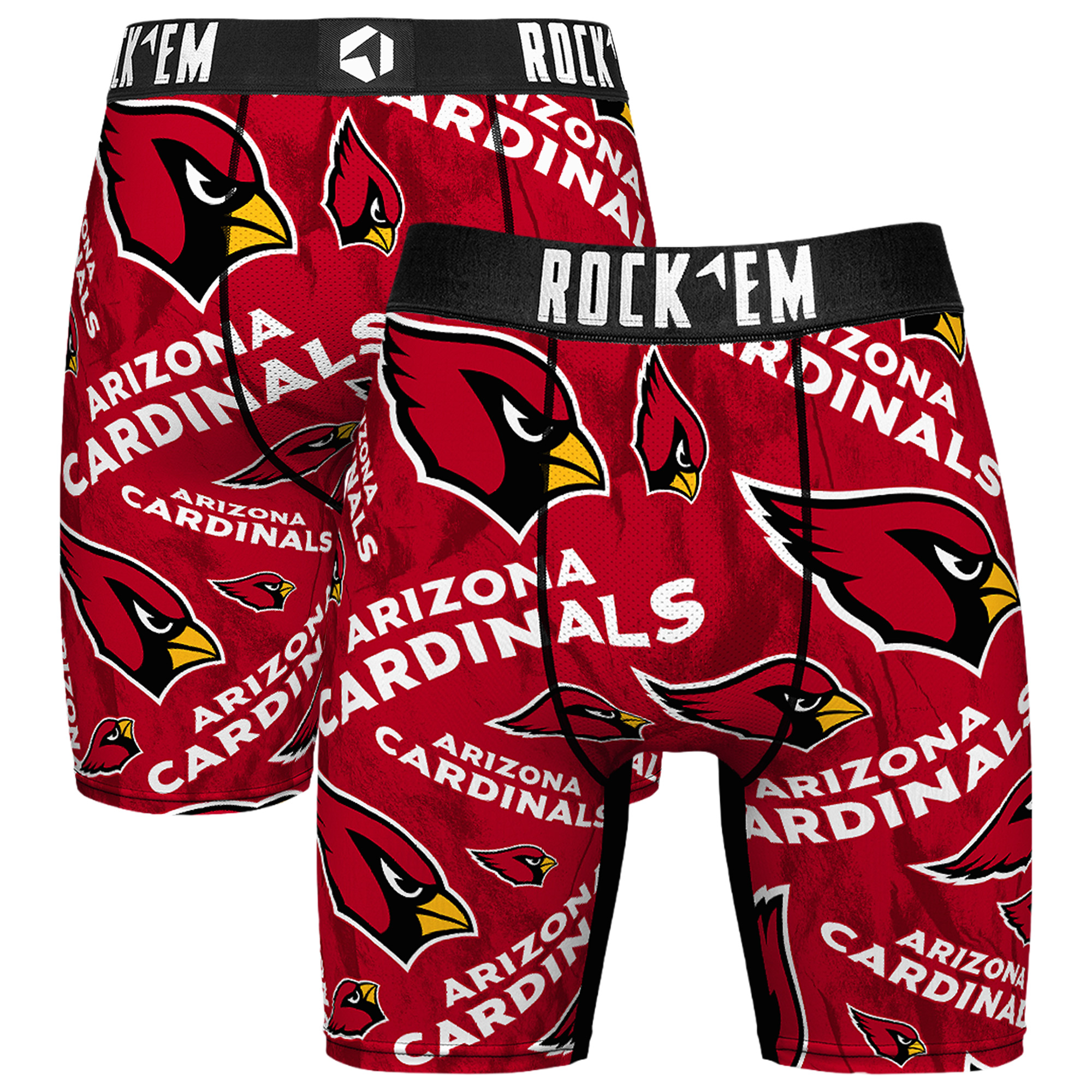 Men's Rock Em Red Arizona Cardinals Logo Boxer Briefs