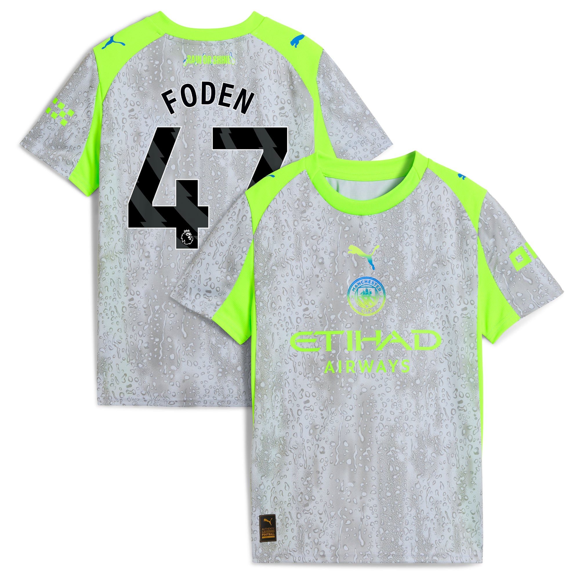 Youth Puma Green/Neon Green Manchester City 2025/26 Third Replica Jersey