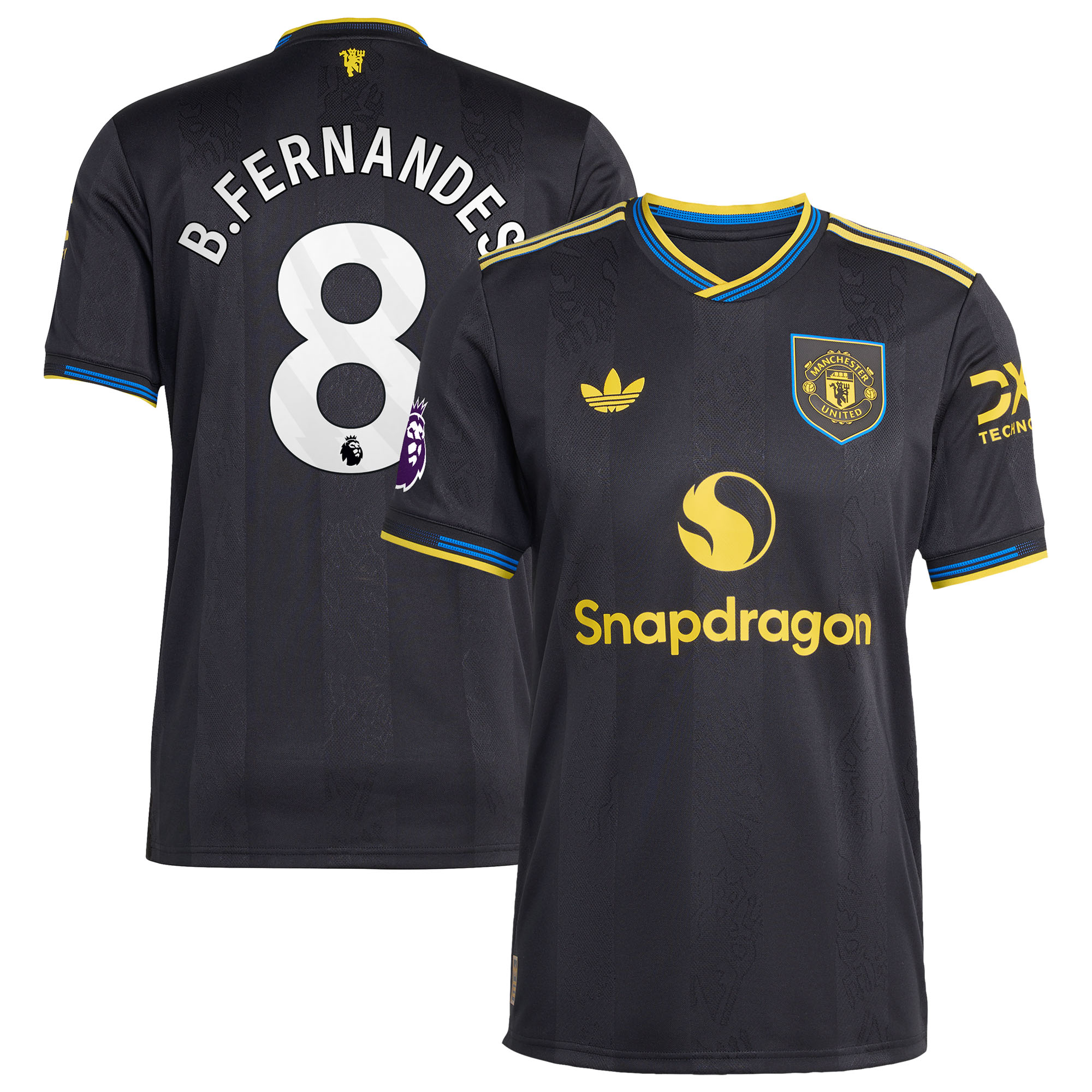 Men's adidas Bruno Fernandes Black Manchester United 2025/26 Third Authentic Player Jersey