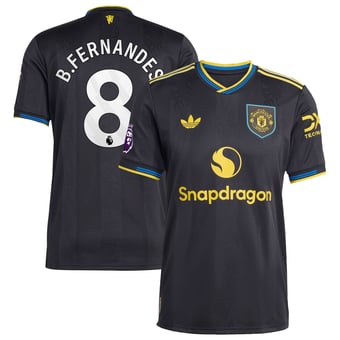 Men's adidas Bruno Fernandes Black Manchester United 2025/26 Third Authentic Player Jersey