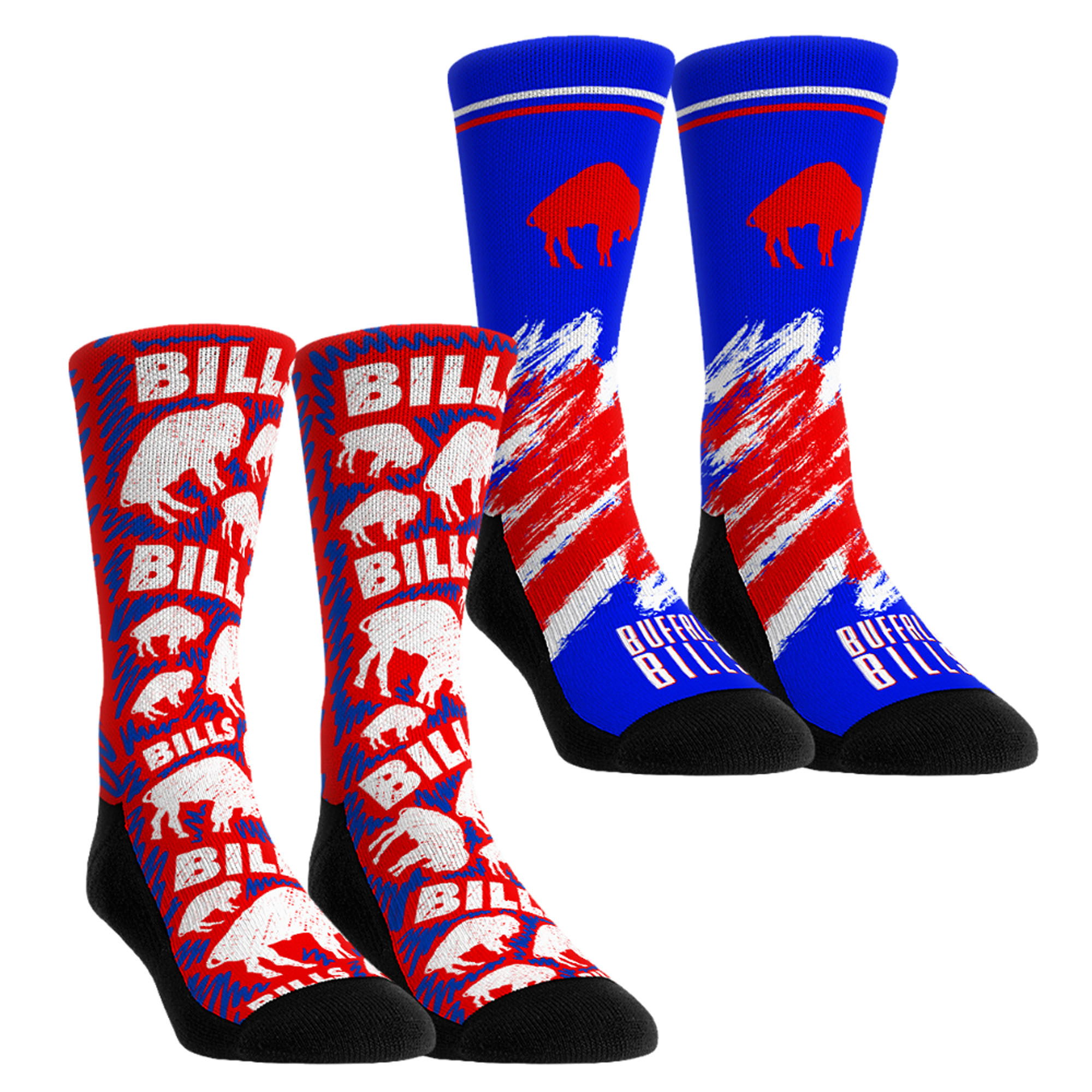 Unisex Rock Em Blue Buffalo Bills Throwback Two-Pack Crew Socks Set