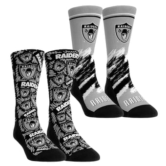 Unisex Rock Em  Black Las Vegas Raiders Throwback Two-Pack Crew Socks Set
