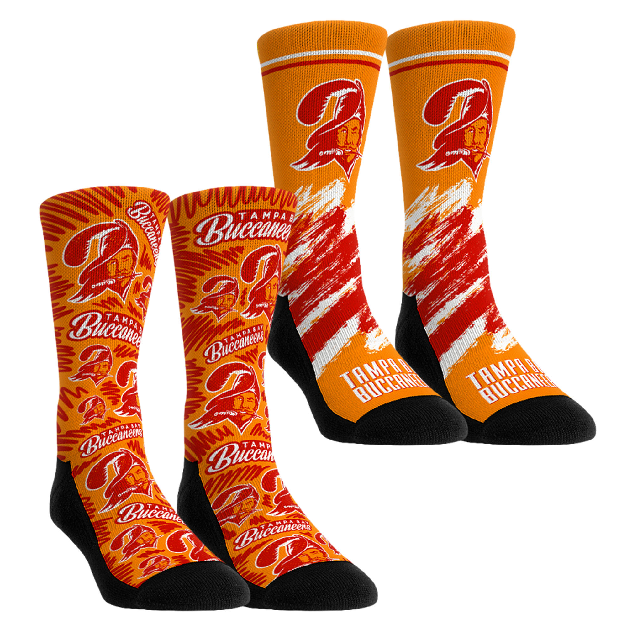 Unisex Rock Em Red Tampa Bay Buccaneers Throwback Two-Pack Crew Socks Set