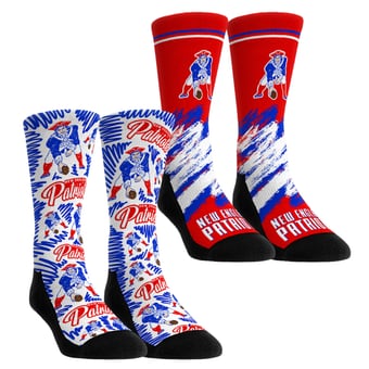 Unisex Rock Em  Navy New England Patriots Throwback Two-Pack Crew Socks Set