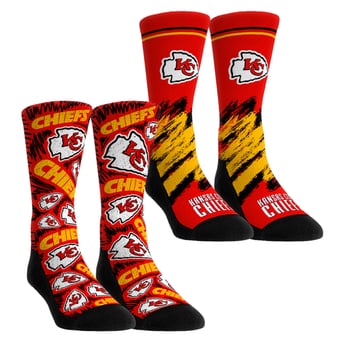Youth Rock Em  Red Kansas City Chiefs Throwback Two-Pack Crew Socks Set