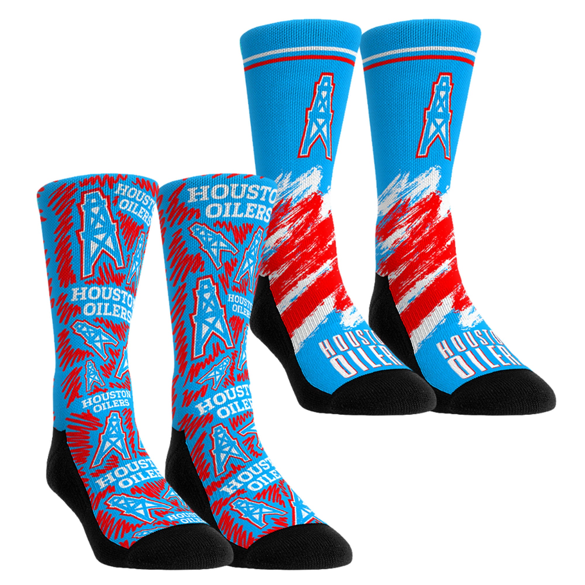 Youth Rock Em Socks Houston Oilers Gridiron Classics Throwback Two-Pack Crew Socks Set