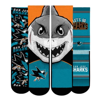 Unisex Rock Em  Teal San Jose Sharks Fan Favorites Three-Pack Crew Socks Set