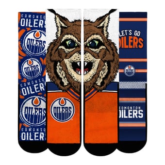 Unisex Rock Em  Blue Edmonton Oilers Fan Favorites Three-Pack Crew Socks Set