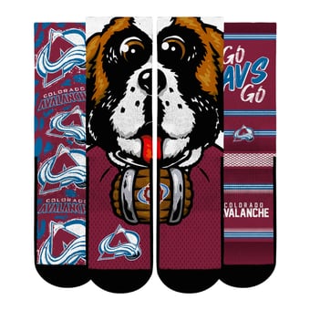 Youth Rock Em  Burgundy Colorado Avalanche Fan Favorites Three-Pack Crew Socks Set