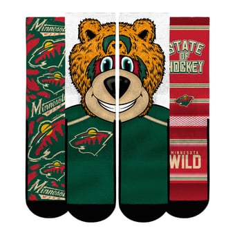 Youth Rock Em  Red Minnesota Wild Fan Favorites Three-Pack Crew Socks Set
