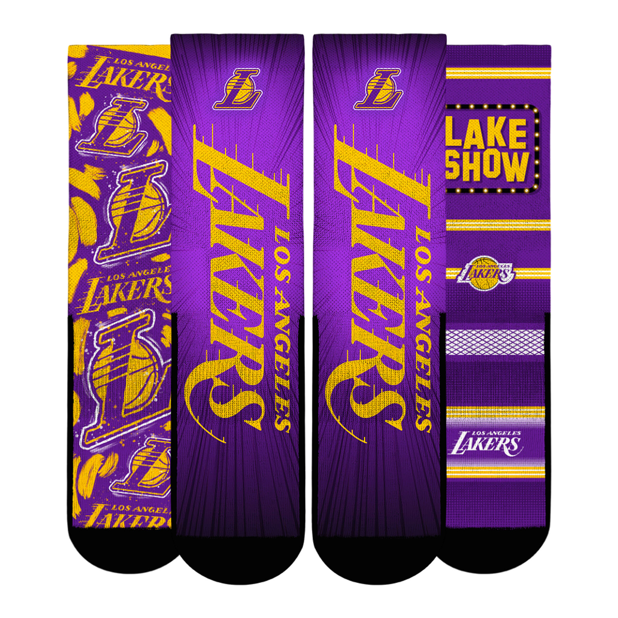 Unisex Rock Em Gold Los Angeles Lakers Fan Favorites Three-Pack Crew Socks Set