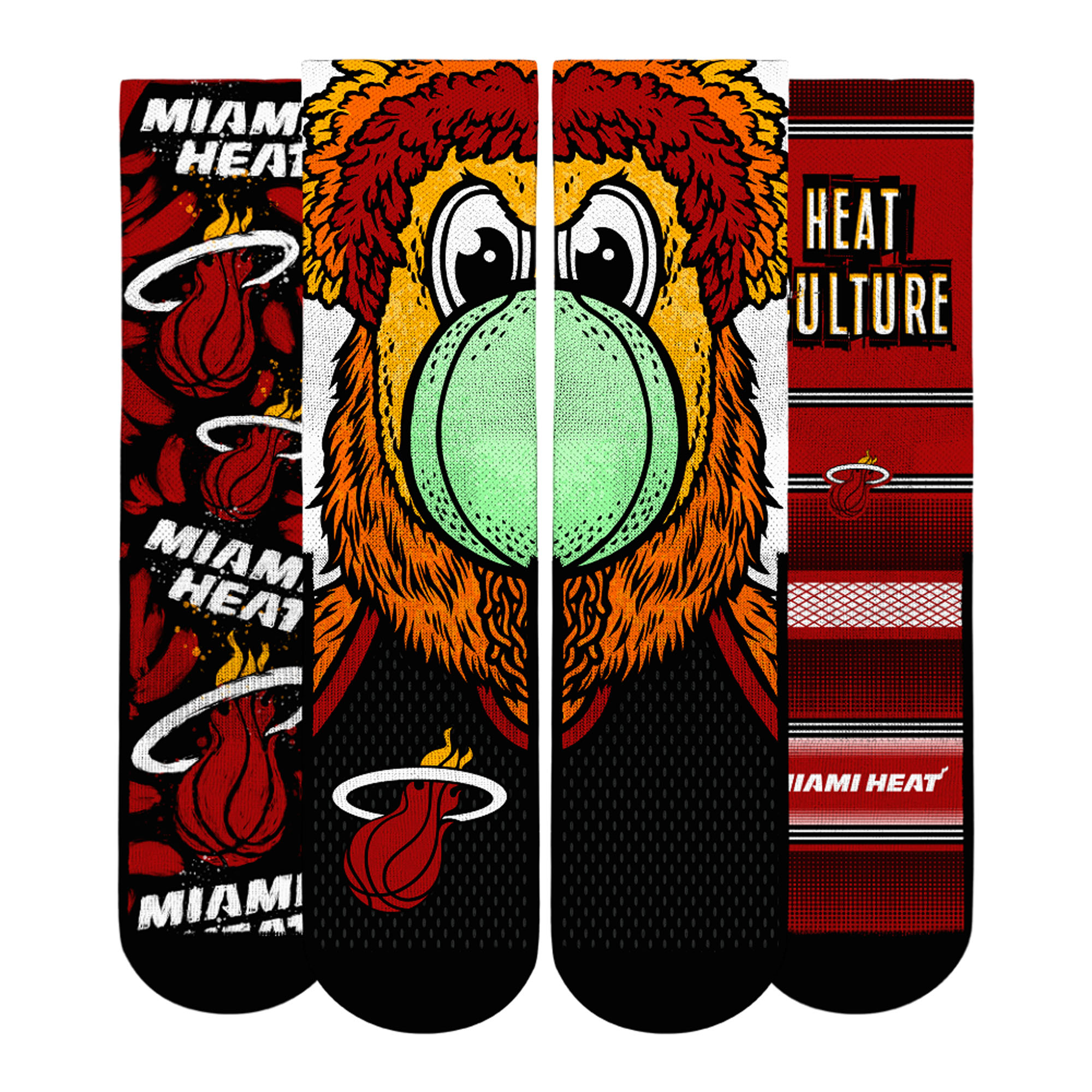 Unisex Rock Em Red Miami Heat Fan Favorites Three-Pack Crew Socks Set
