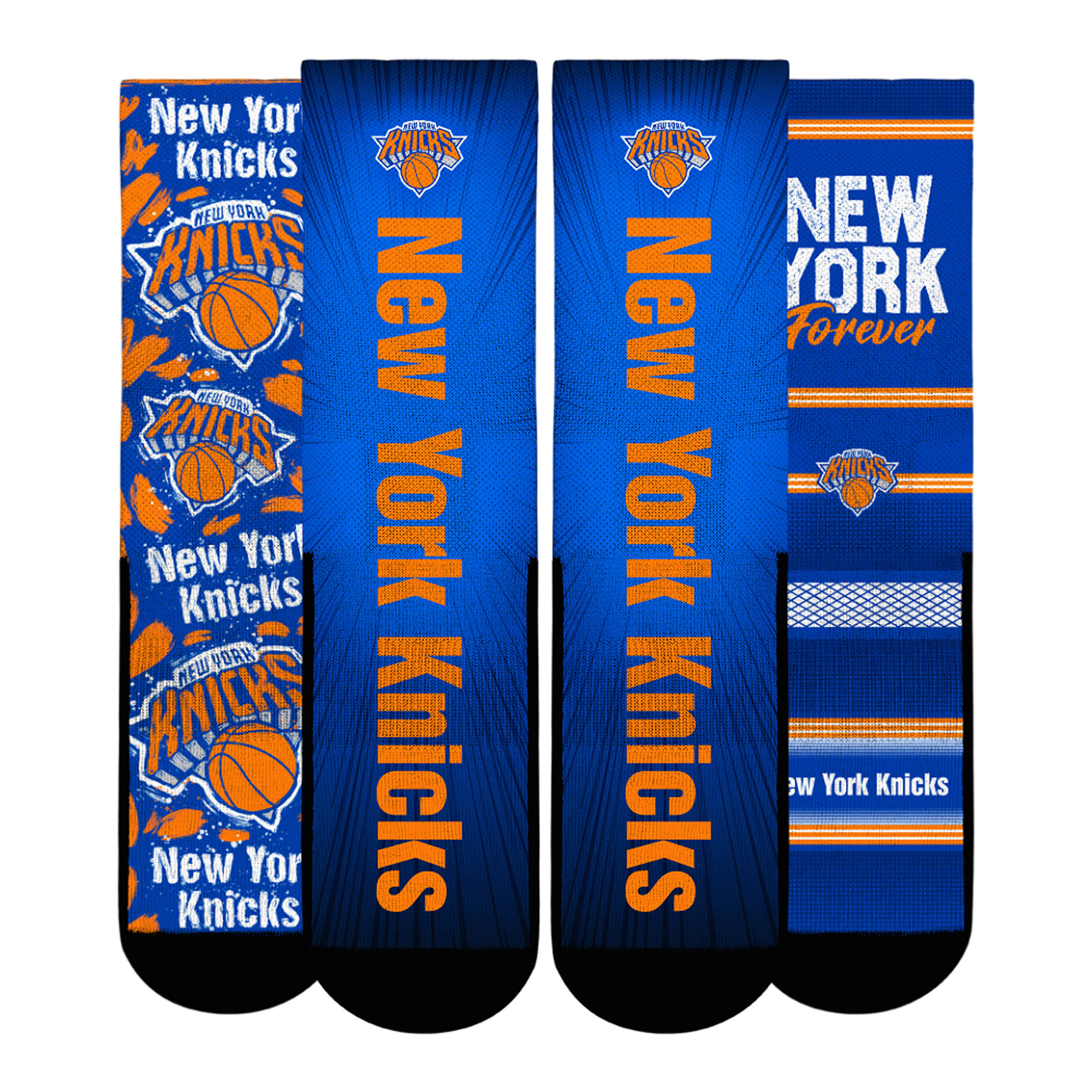 Unisex Rock Em Orange New York Knicks Fan Favorites Three-Pack Crew Socks Set