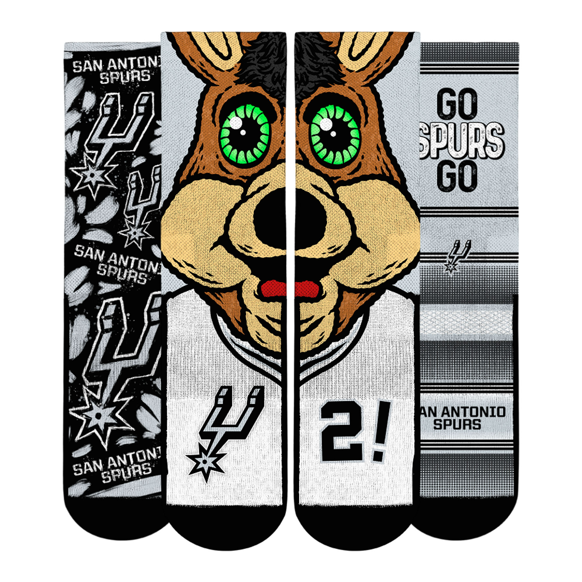 Unisex Rock Em Black San Antonio Spurs Fan Favorites Three-Pack Crew Socks Set