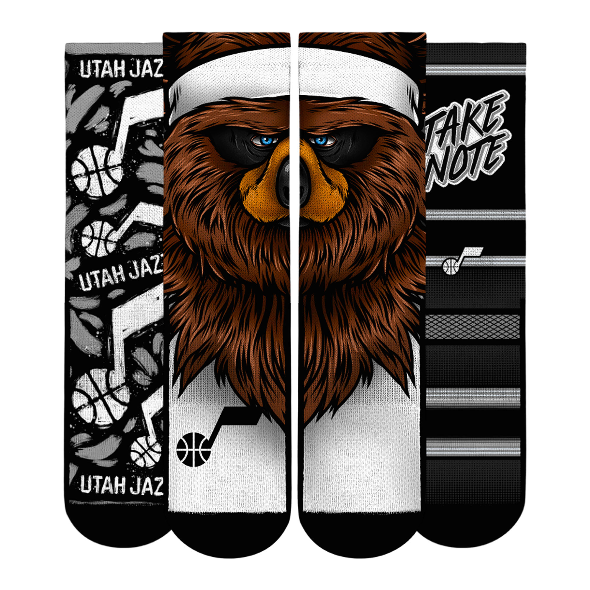 Unisex Rock Em Yellow Utah Jazz Fan Favorites Three-Pack Crew Socks Set