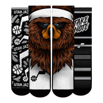 Unisex Rock Em  Yellow Utah Jazz Fan Favorites Three-Pack Crew Socks Set