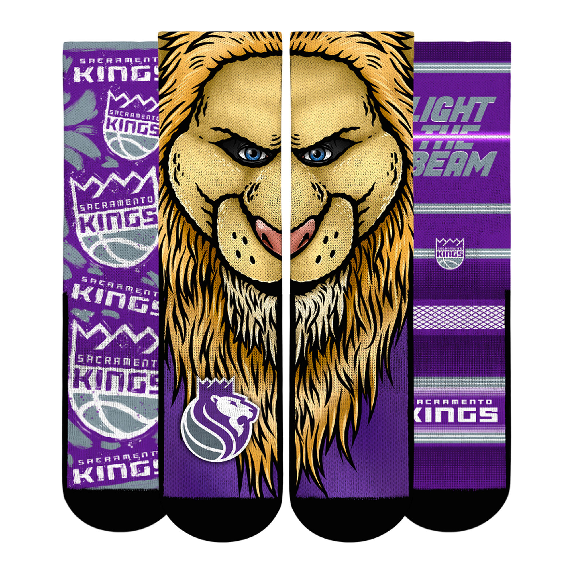 Unisex Rock Em Purple Sacramento Kings Fan Favorites Three-Pack Crew Socks Set