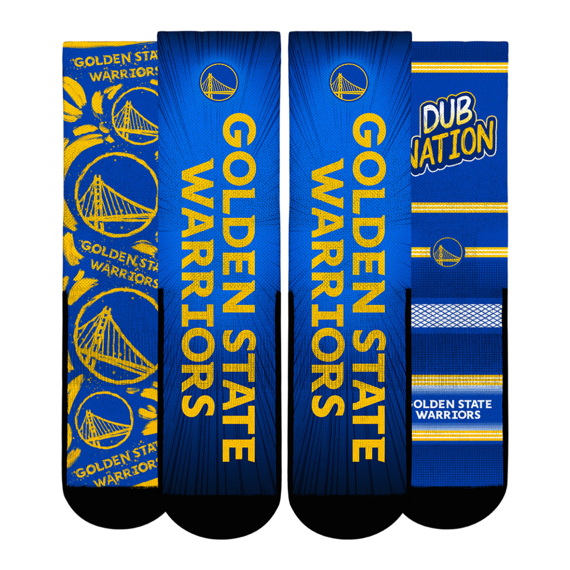 Unisex Rock Em Yellow Golden State Warriors Fan Favorites Three-Pack Crew Socks Set