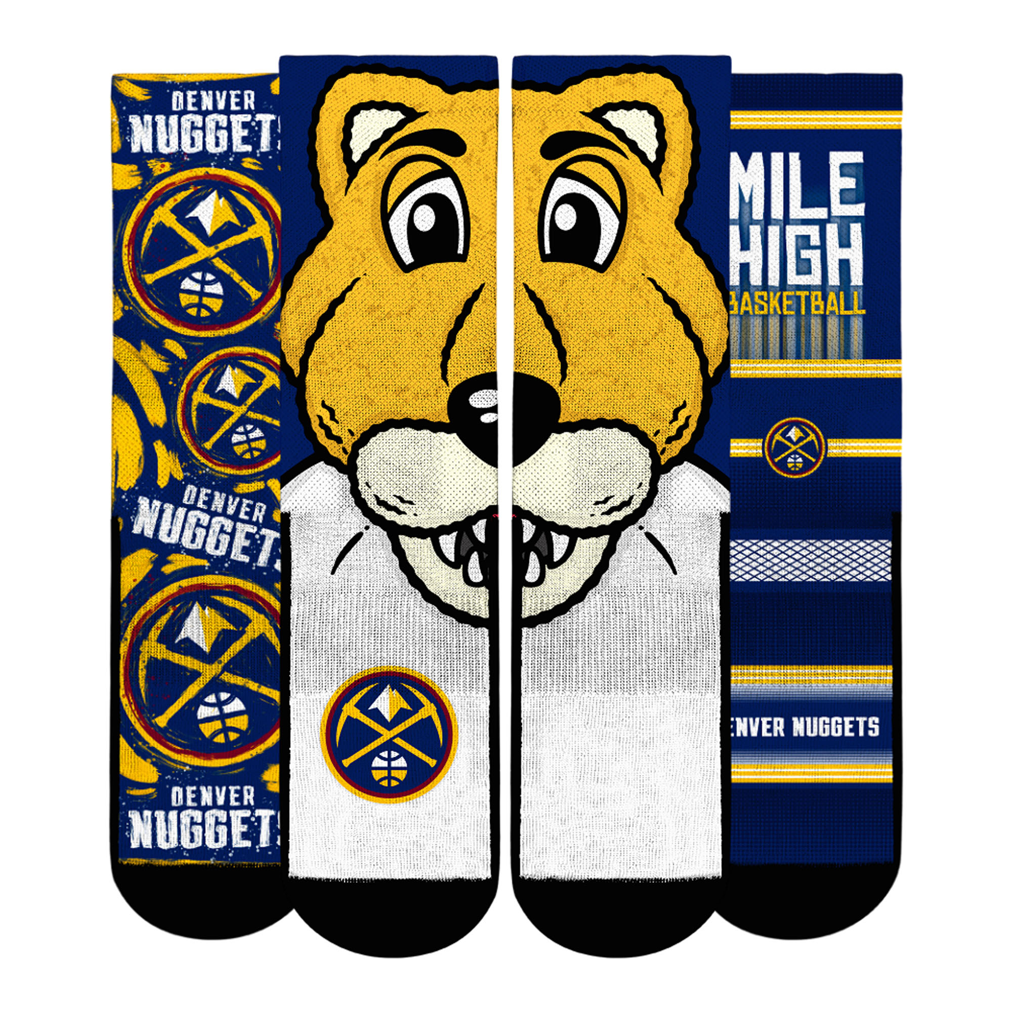 Unisex Rock Em Yellow Denver Nuggets Fan Favorites Three-Pack Crew Socks Set