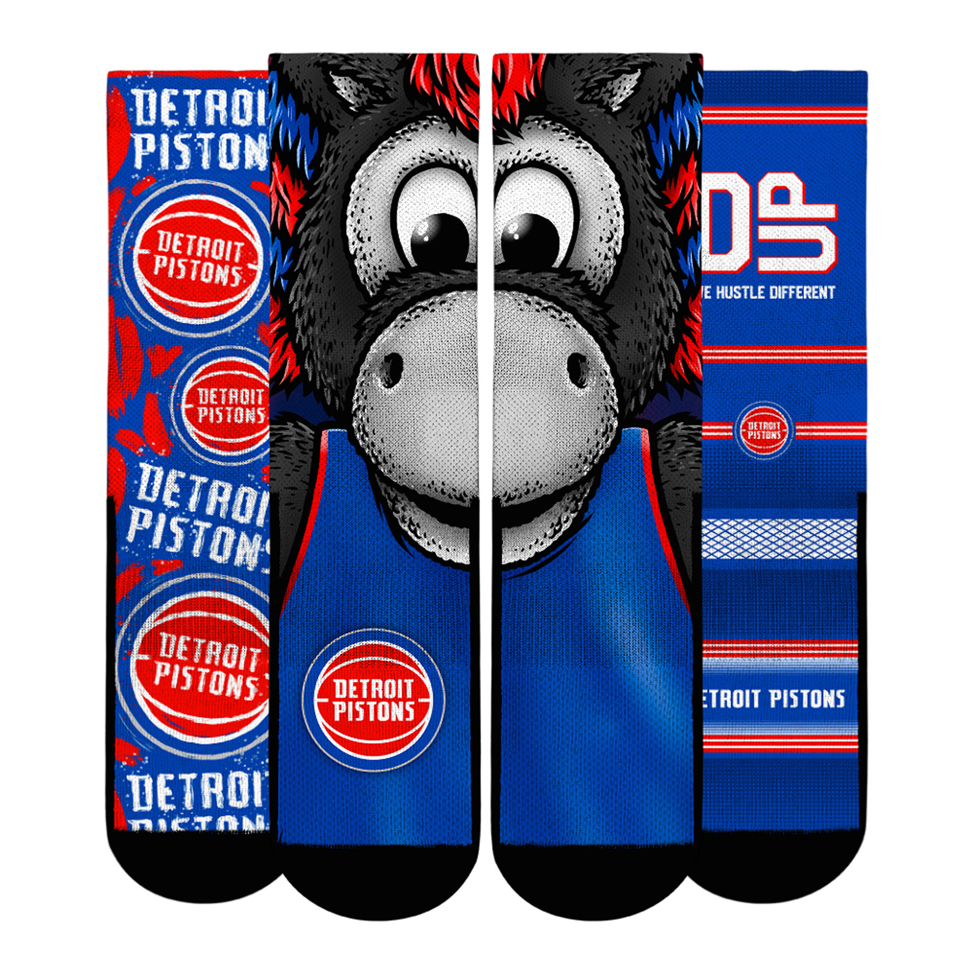 Unisex Rock Em Blue Detroit Pistons Fan Favorites Three-Pack Crew Socks Set