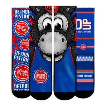 Unisex Rock Em  Blue Detroit Pistons Fan Favorites Three-Pack Crew Socks Set