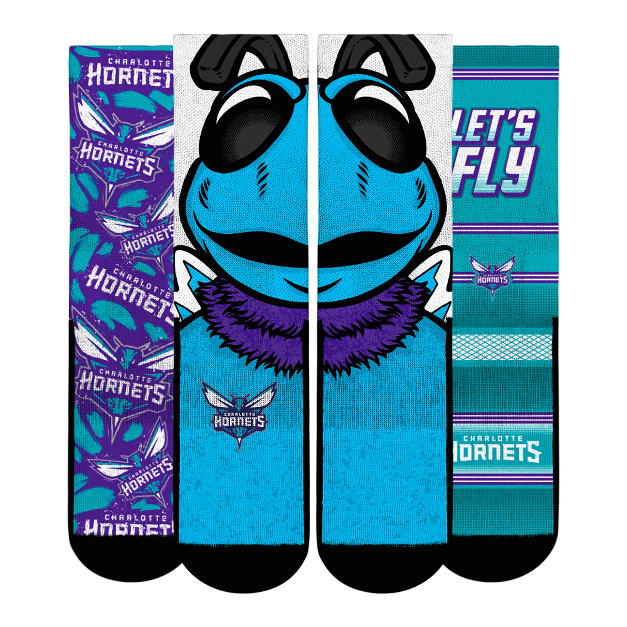 Unisex Rock Em Blue Charlotte Hornets Fan Favorites Three-Pack Crew Socks Set