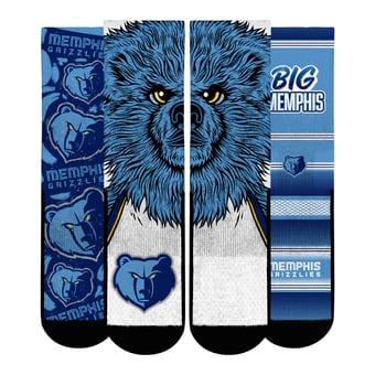 Youth Rock Em  Blue Memphis Grizzlies Fan Favorites Three-Pack Crew Socks Set