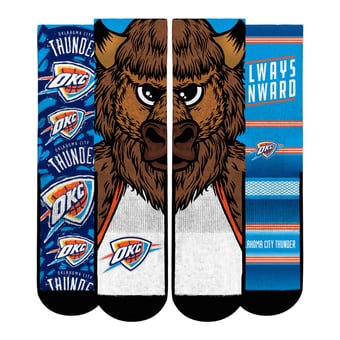 Youth Rock Em  Blue Oklahoma City Thunder Fan Favorites Three-Pack Crew Socks Set
