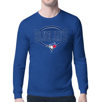 Men's Starter Royal Toronto Blue Jays Team Track Graphic Long Sleeve T-Shirt