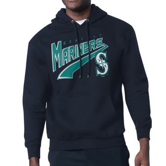Men's Starter College Navy Seattle Mariners Modern Tailsweep Fleece Tri-Blend Pullover Hoodie