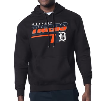 Men's Starter Black Detroit Tigers Logo Push Graphic Hoodie